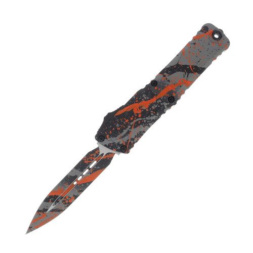 MICROTECH Combat Troodon® D/E Gen III Signature Series Bull Shark Gray/ Black OrangeSplatter Standard AUMT11421BGBK ORSPLS
